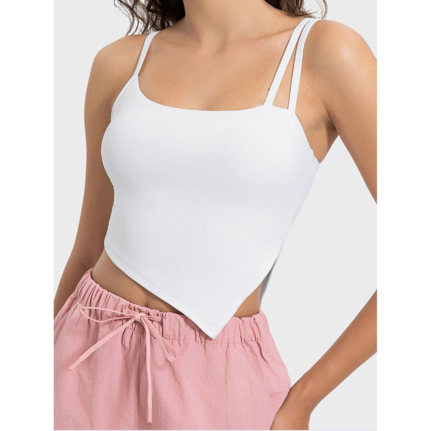 Slit Asymmetrical Neck Active Cami