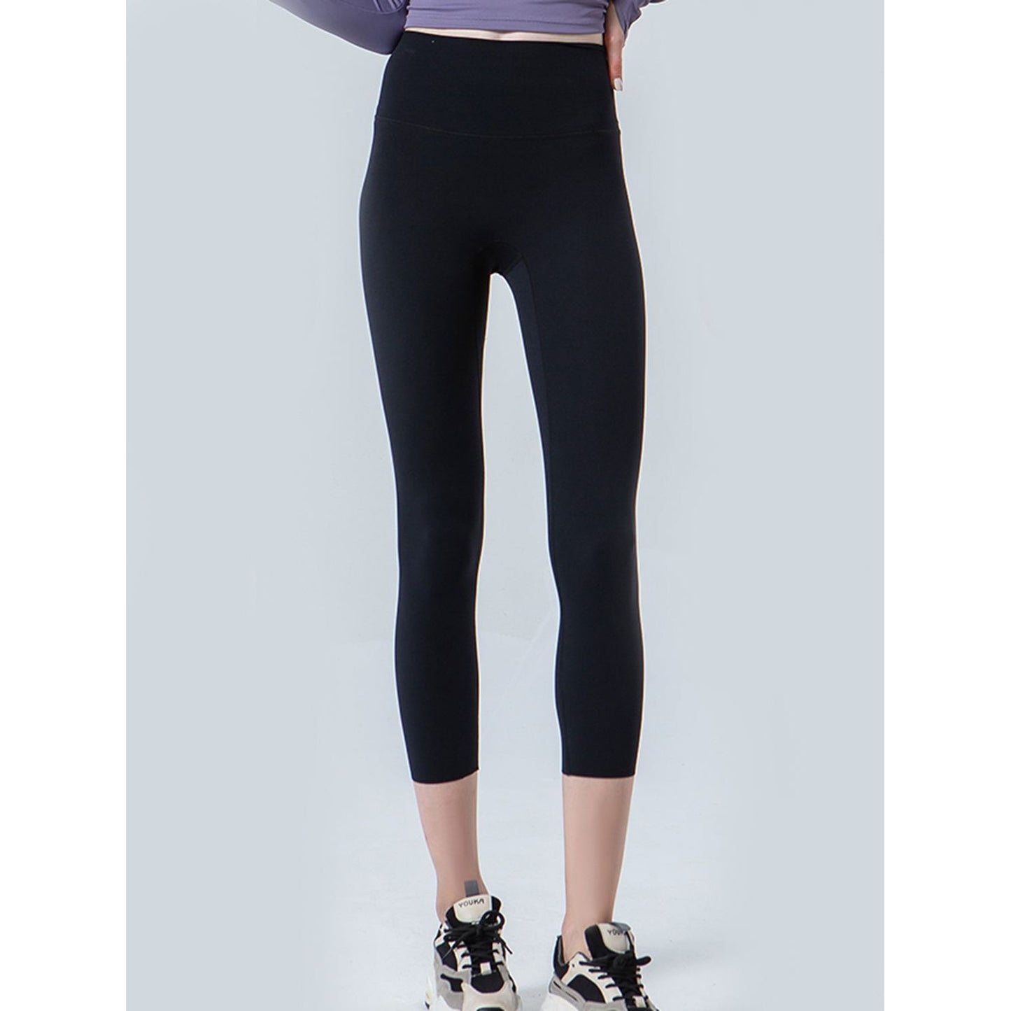 Wide Waistband Cropped Sports Leggings