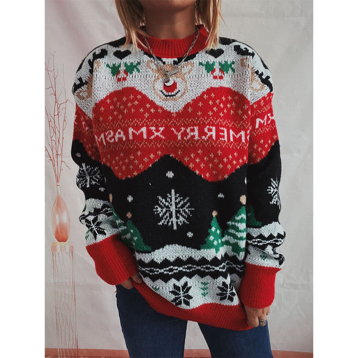 Christmas Element Long Sleeve Sweater