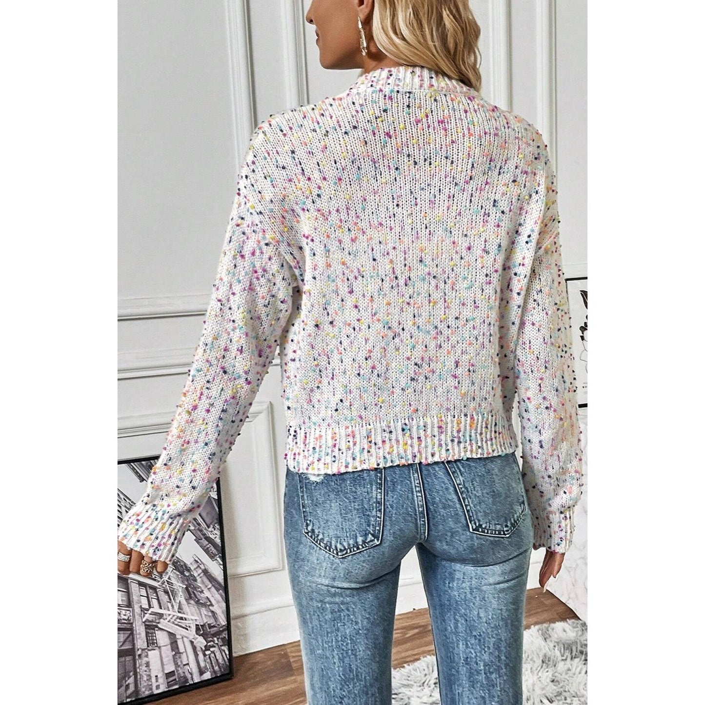 Confetti Button Up Long Sleeve Cardigan