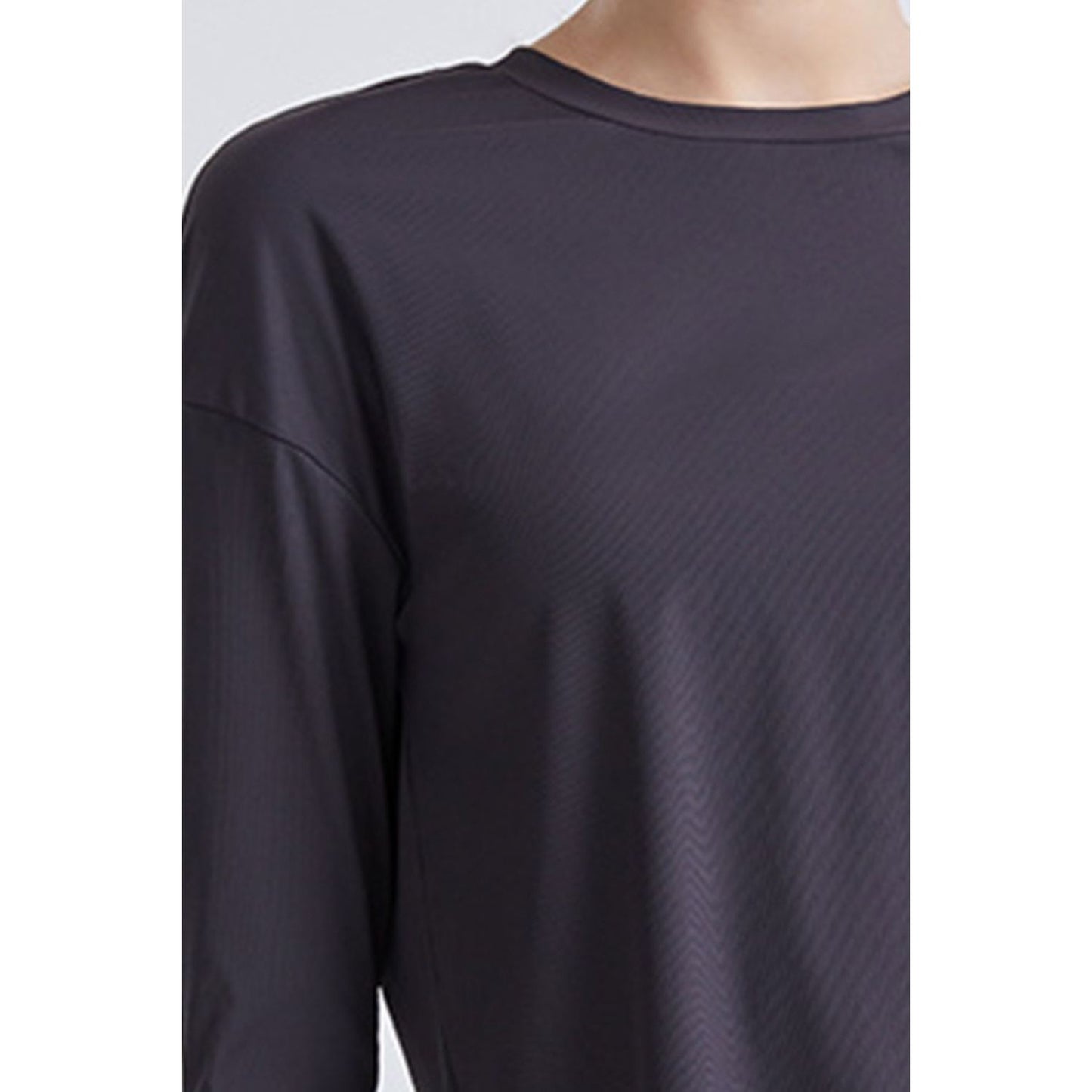 Round Neck Dropped Shoulder Active T-Shirt