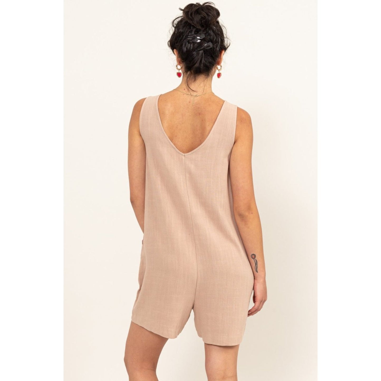 HYFVE V-Neck Sleeveless Romper with Pockets