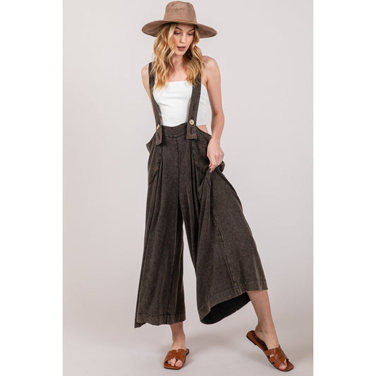 SAGE + FIG Full Size Wide Strap Wide Leg Overalls