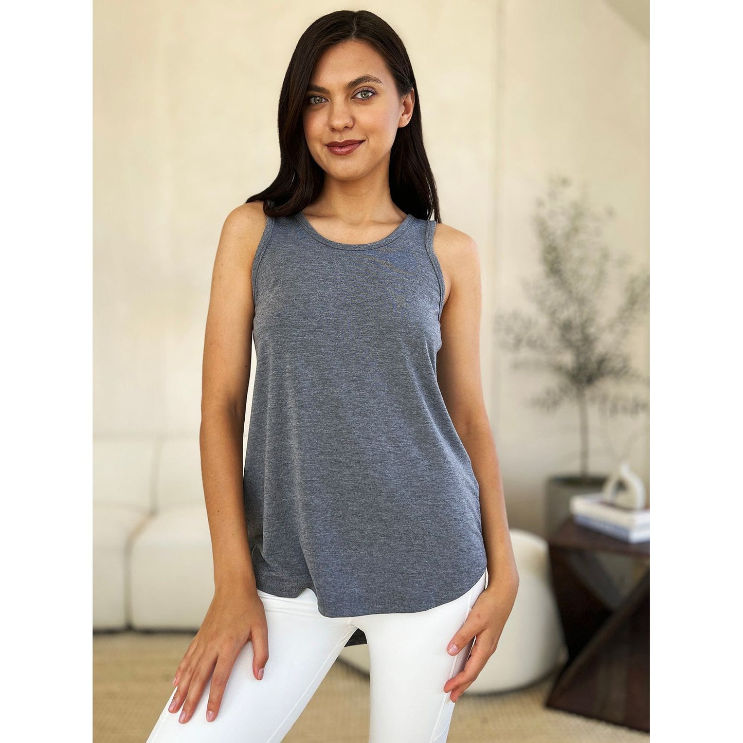 Basic Bae Full Size Round Neck Curved Hem Tank