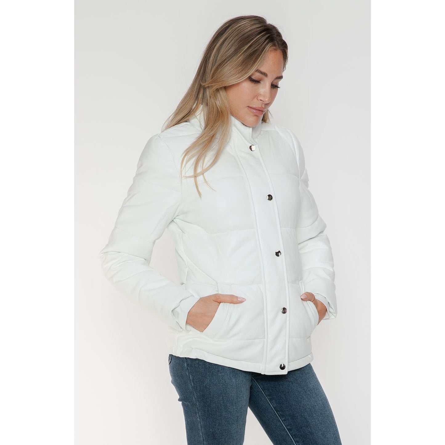 YMI Pocketed Zip Up Turtleneck Puffer Jacket