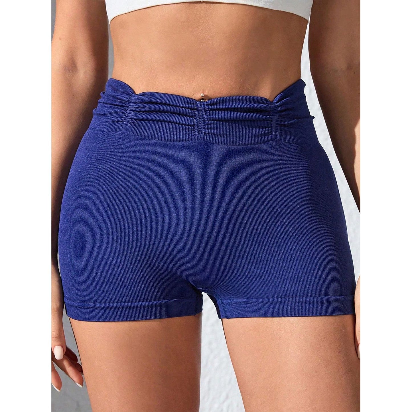 Ruched High Waist Active Shorts