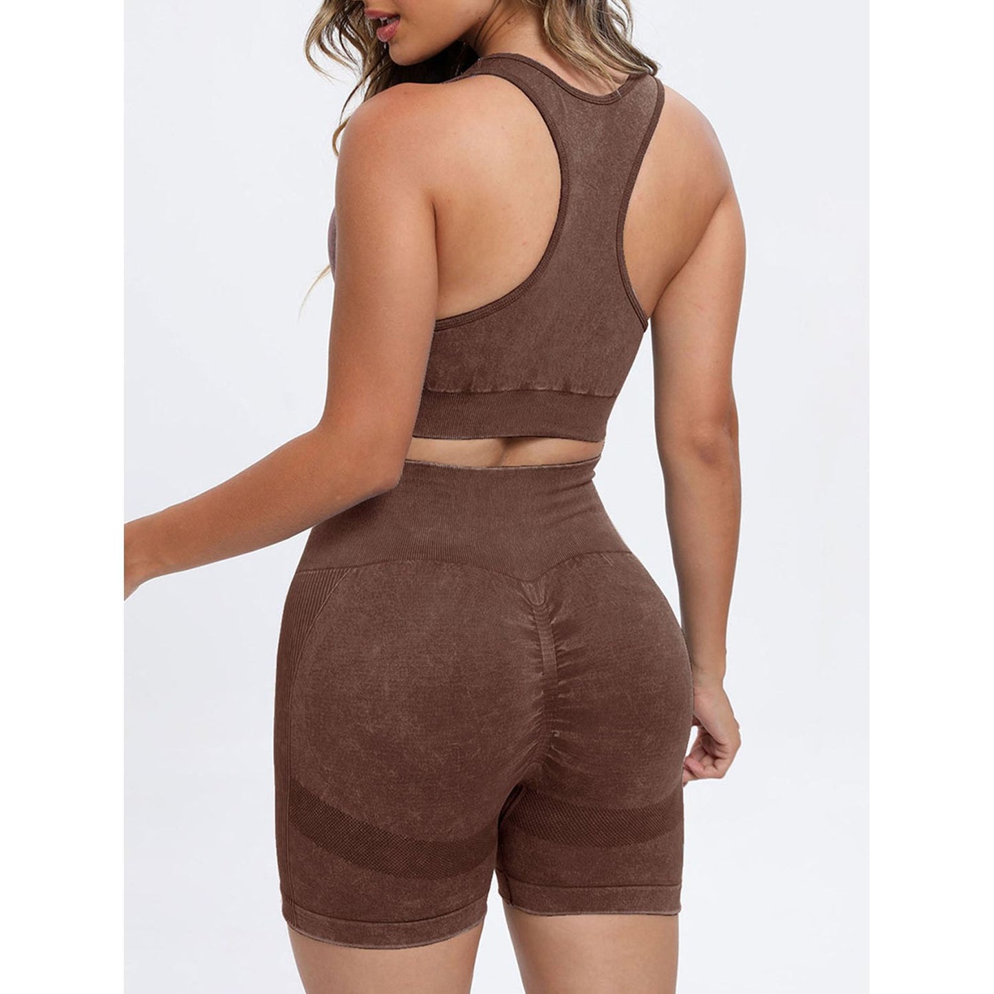 Scoop Neck Wide Strap Top and Shorts Active Set