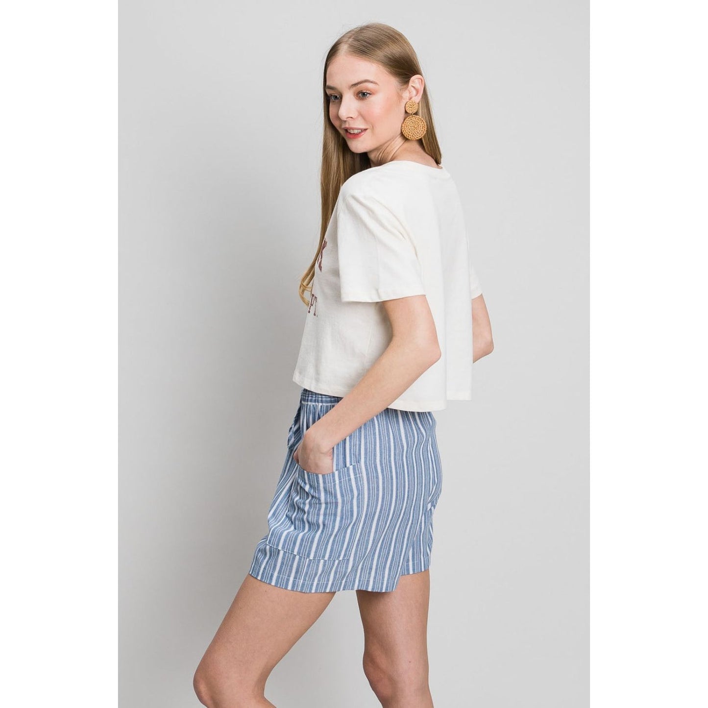 Cotton Bleu by Nu Label Yarn Dye Striped Shorts