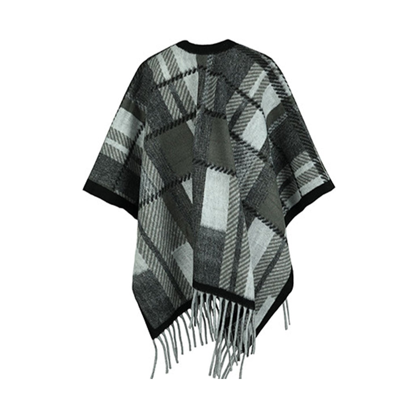 Cloak Sleeve Fringe Detail Poncho