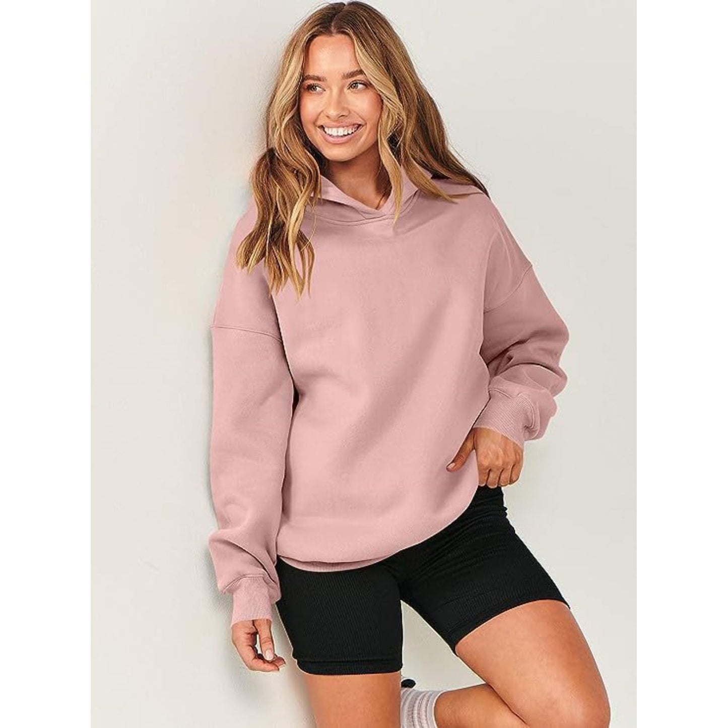 Dropped Shoulder Long Sleeve Hoodie