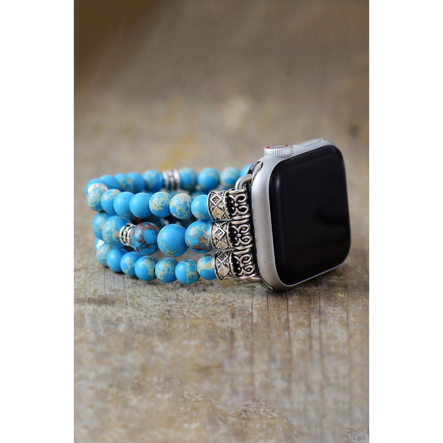 Synthetic Imperial Jasper Beaded Watchband Bracelet