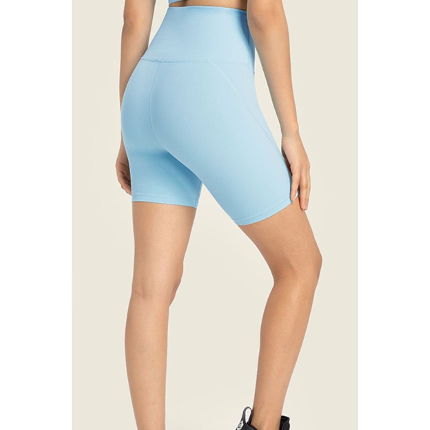 Seamless High-Rise Wide Waistband Biker Shorts