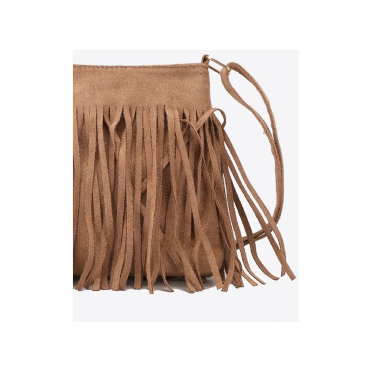 Adored PU Leather Crossbody Bag with Fringe