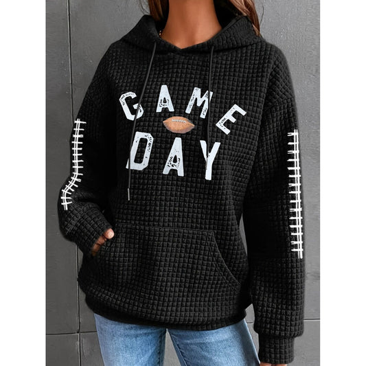 GAME DAY Football Drawstring Long Sleeve Hoodie