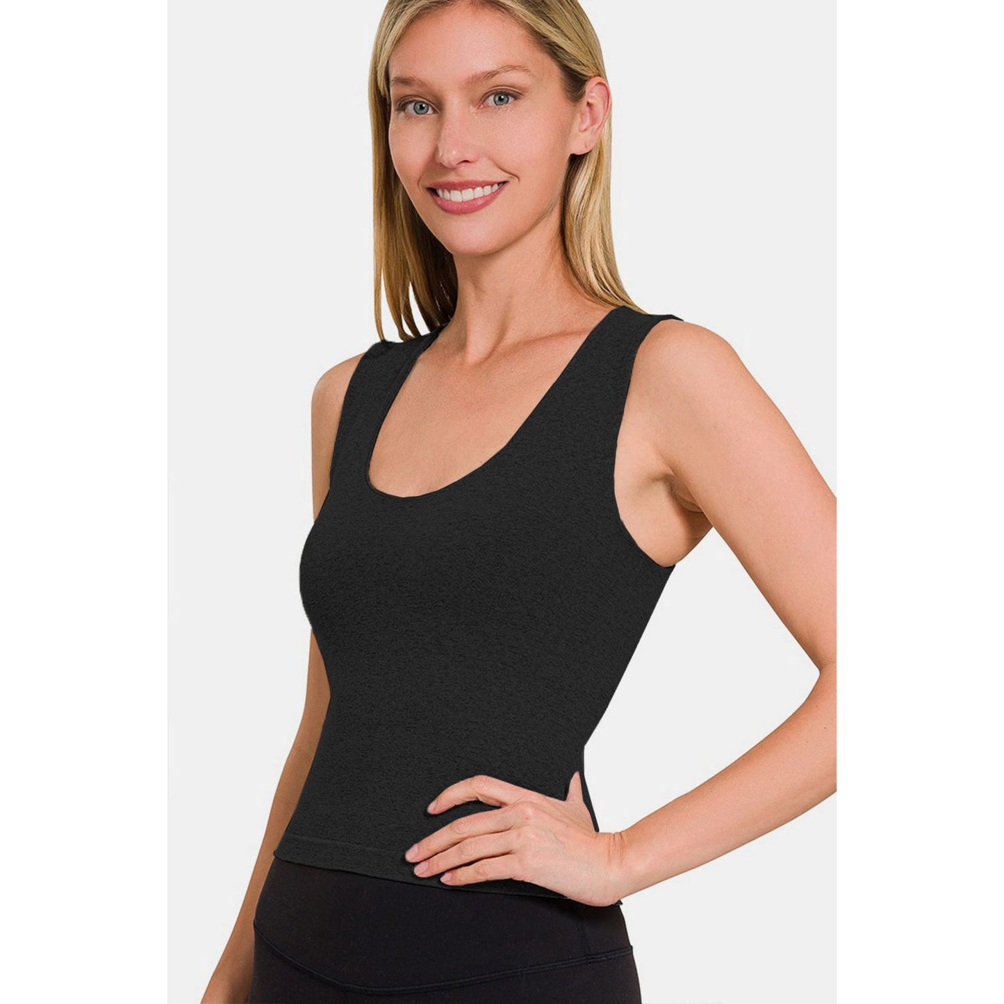 Zenana Cropped Padded Seamless Tank