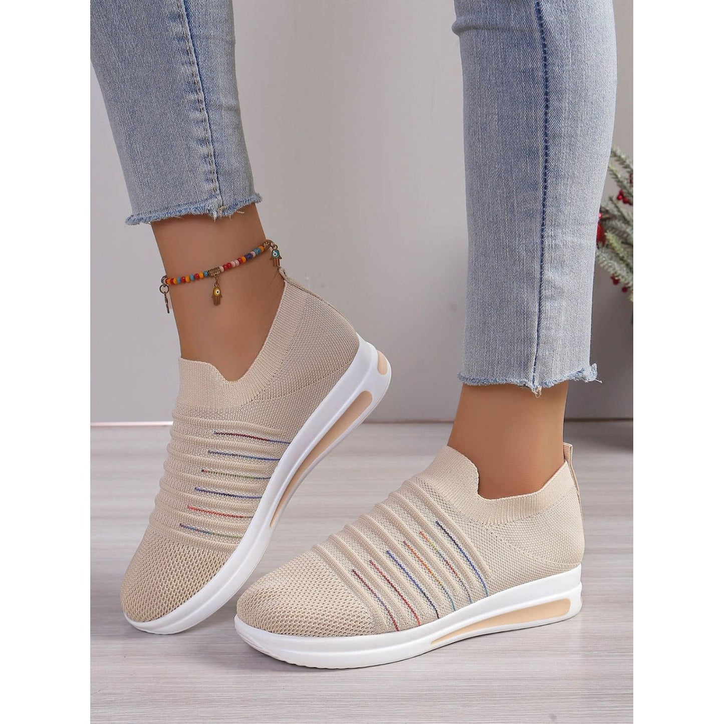 Breathable Mesh Wedge Sneakers