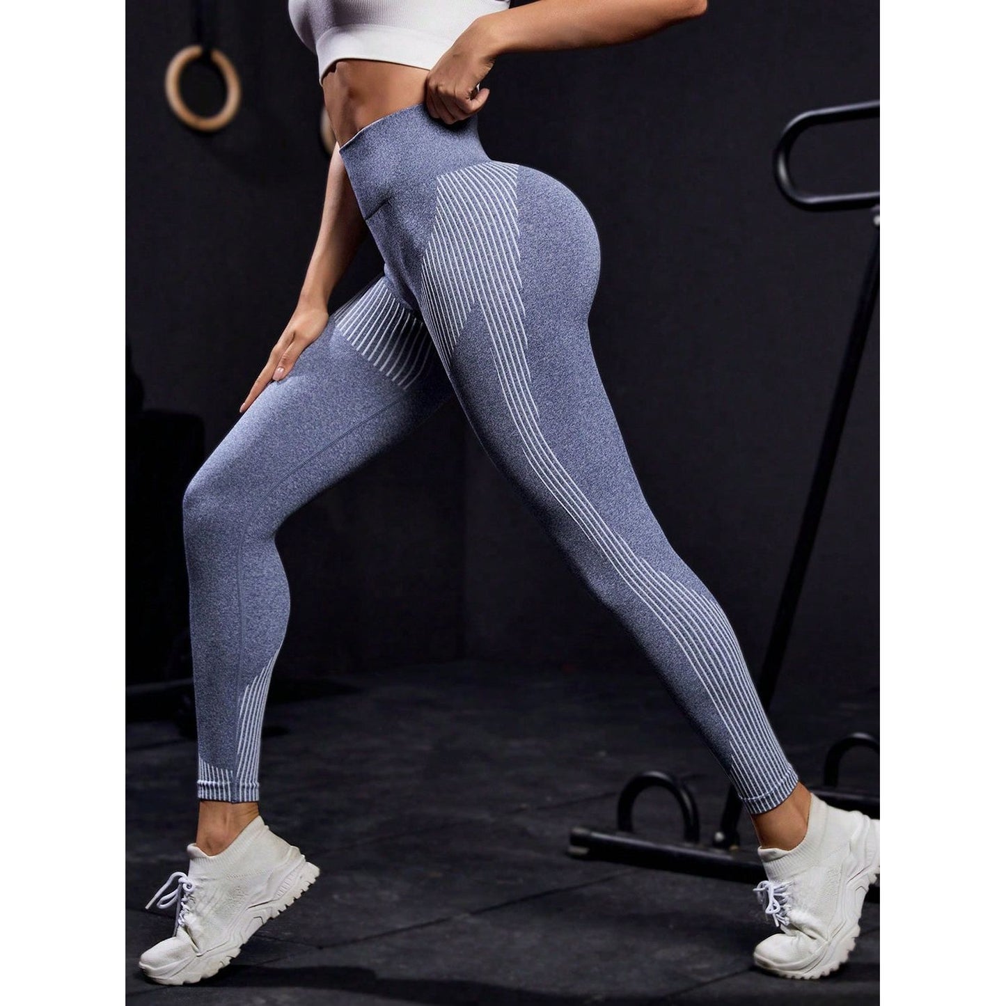 Striped High Waist Active Pants