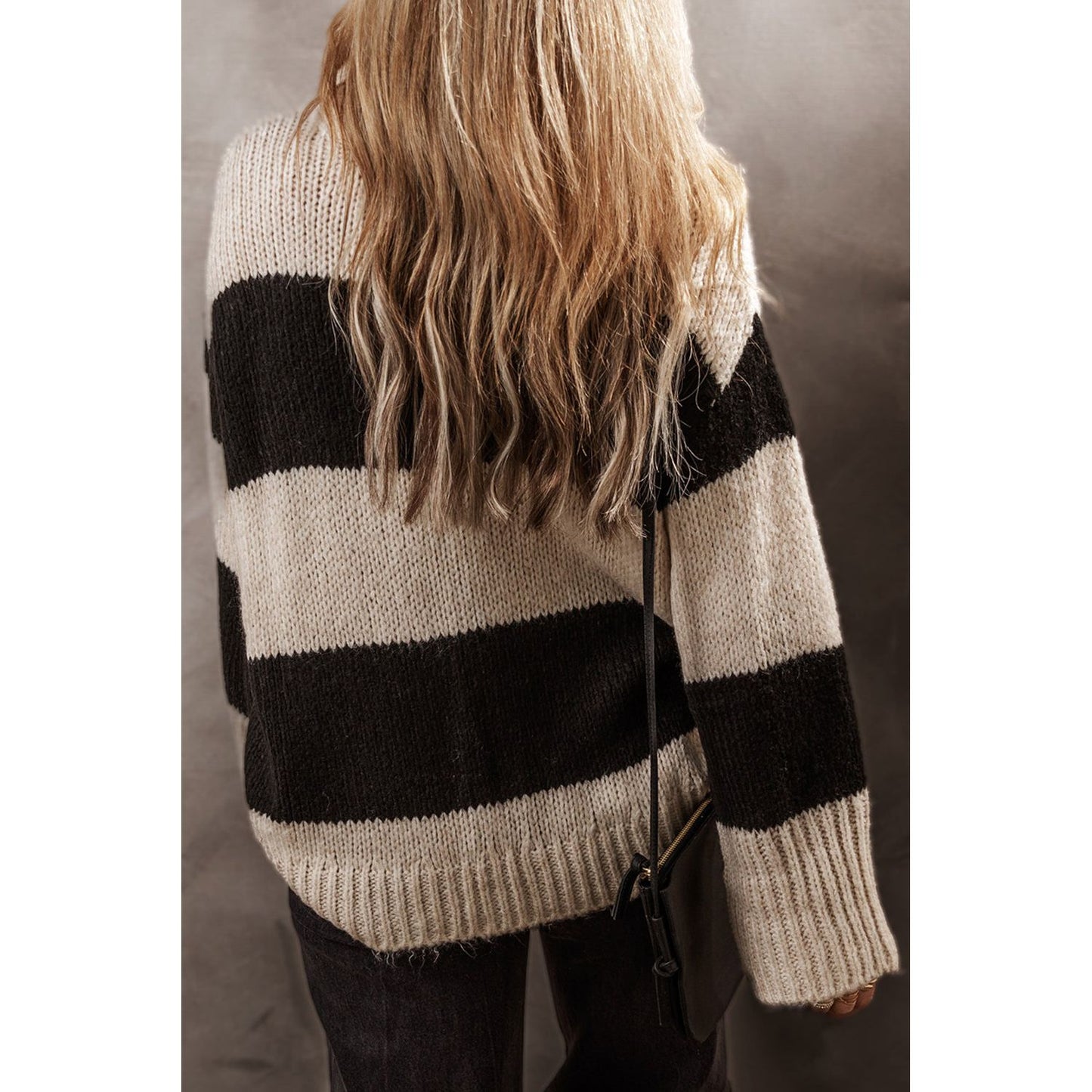 Color Block Round Neck Sweater