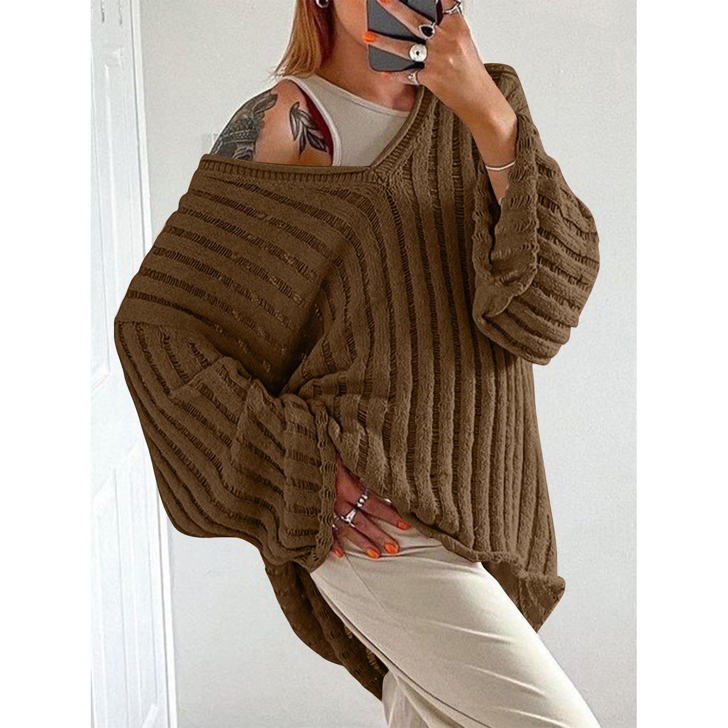 V-Neck Long Sleeve Sweater