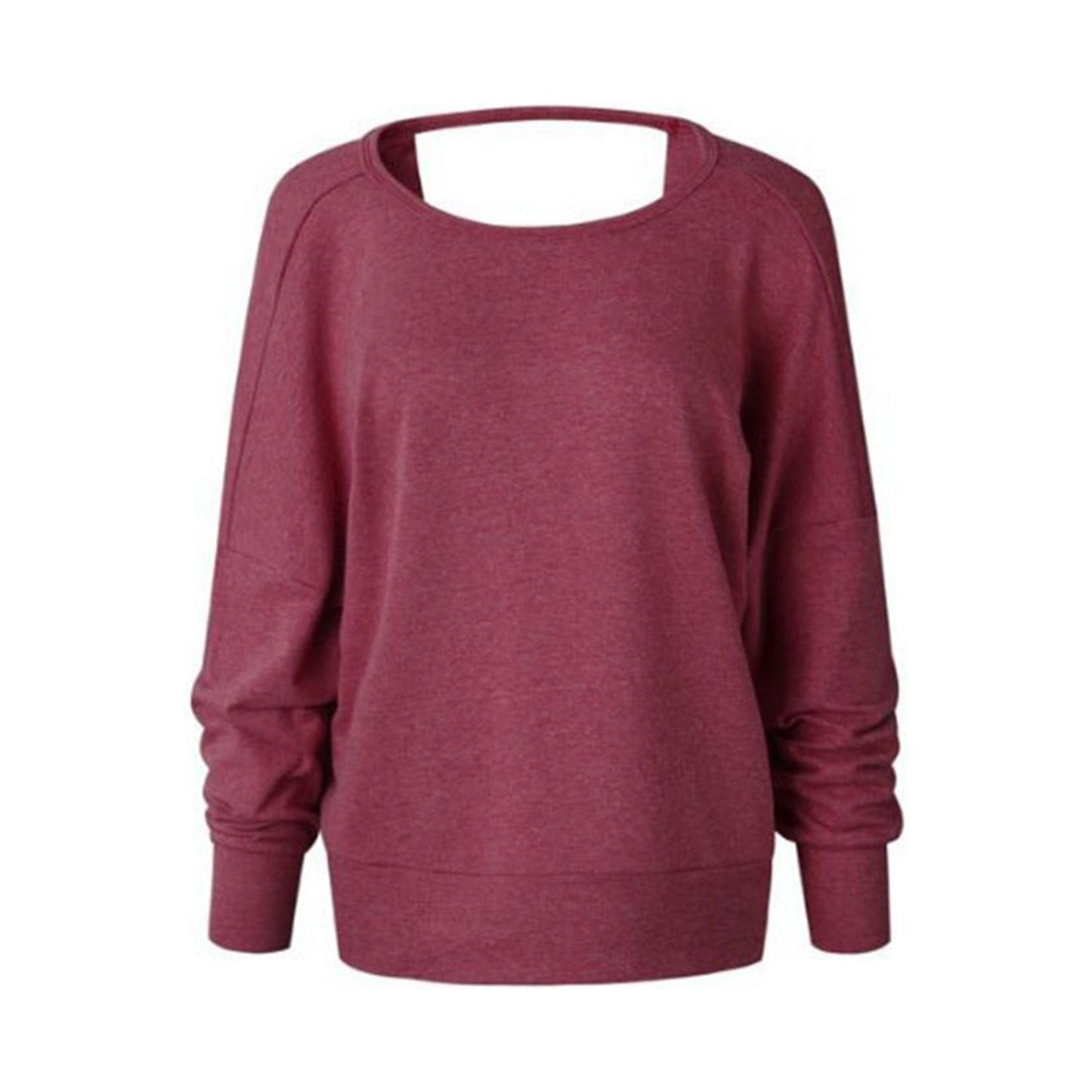 Backless Round Neck Long Sleeve Sweatshirt