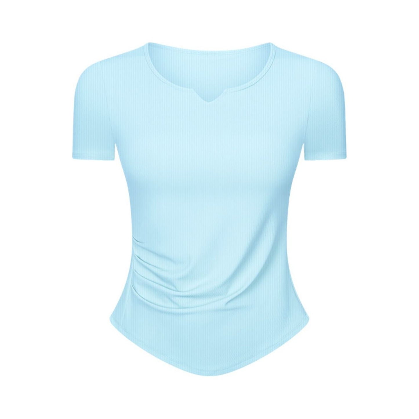 Notched Short Sleeve Active T-Shirt