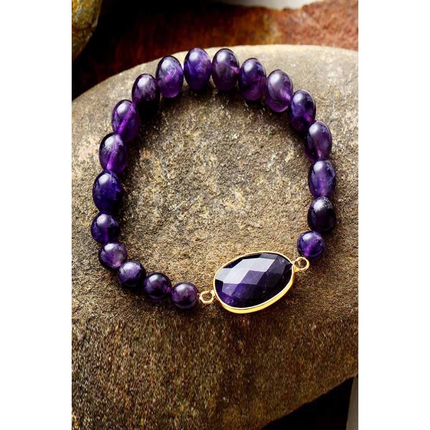 Handmade Amethyst Beaded Bracelet