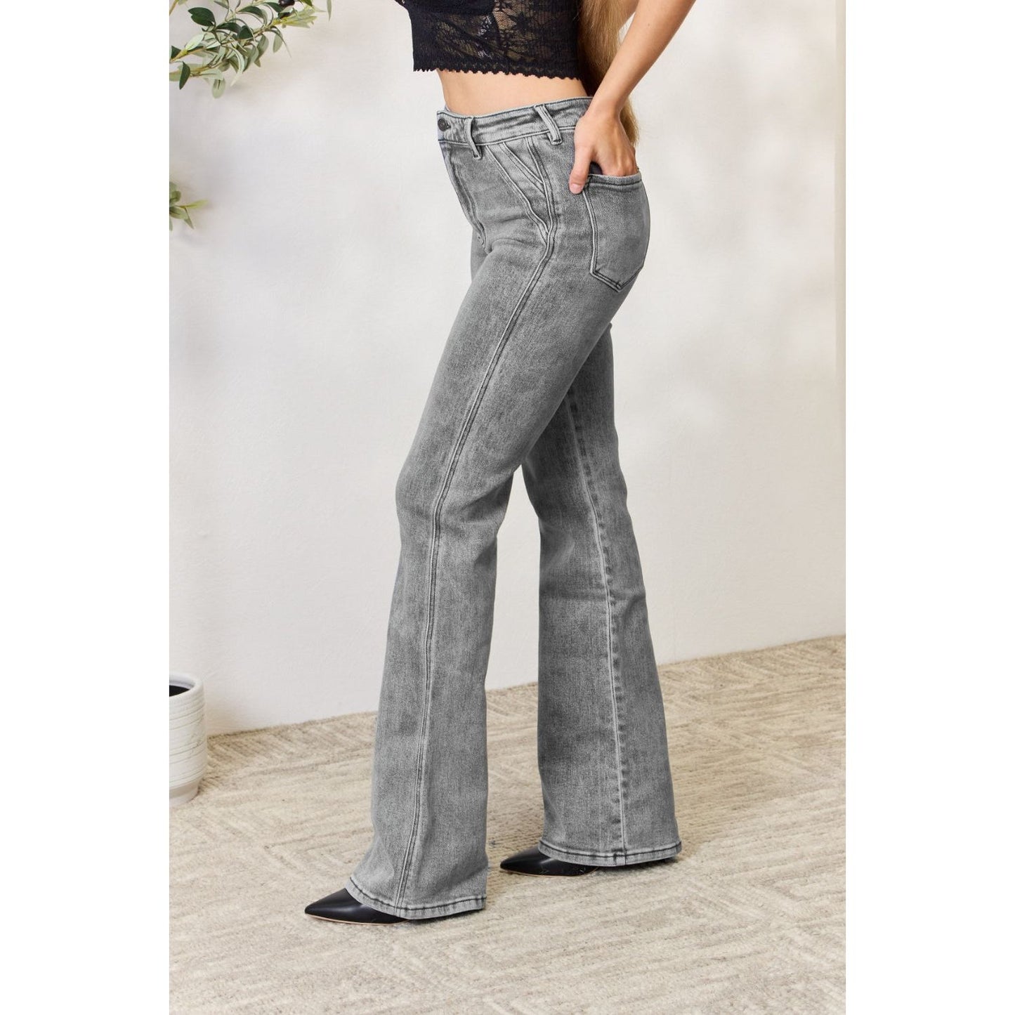 Kancan High Waist Slim Flare Jeans