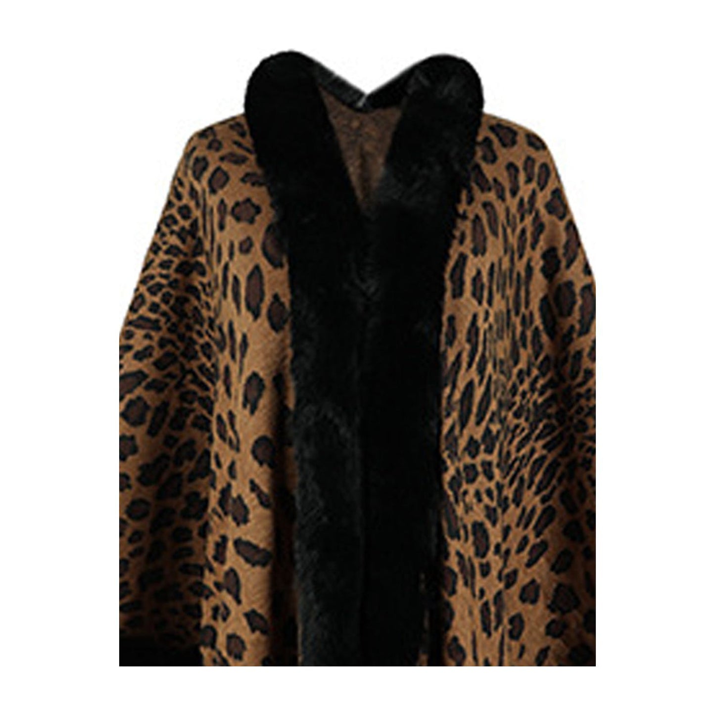 Leopard Open Front Poncho