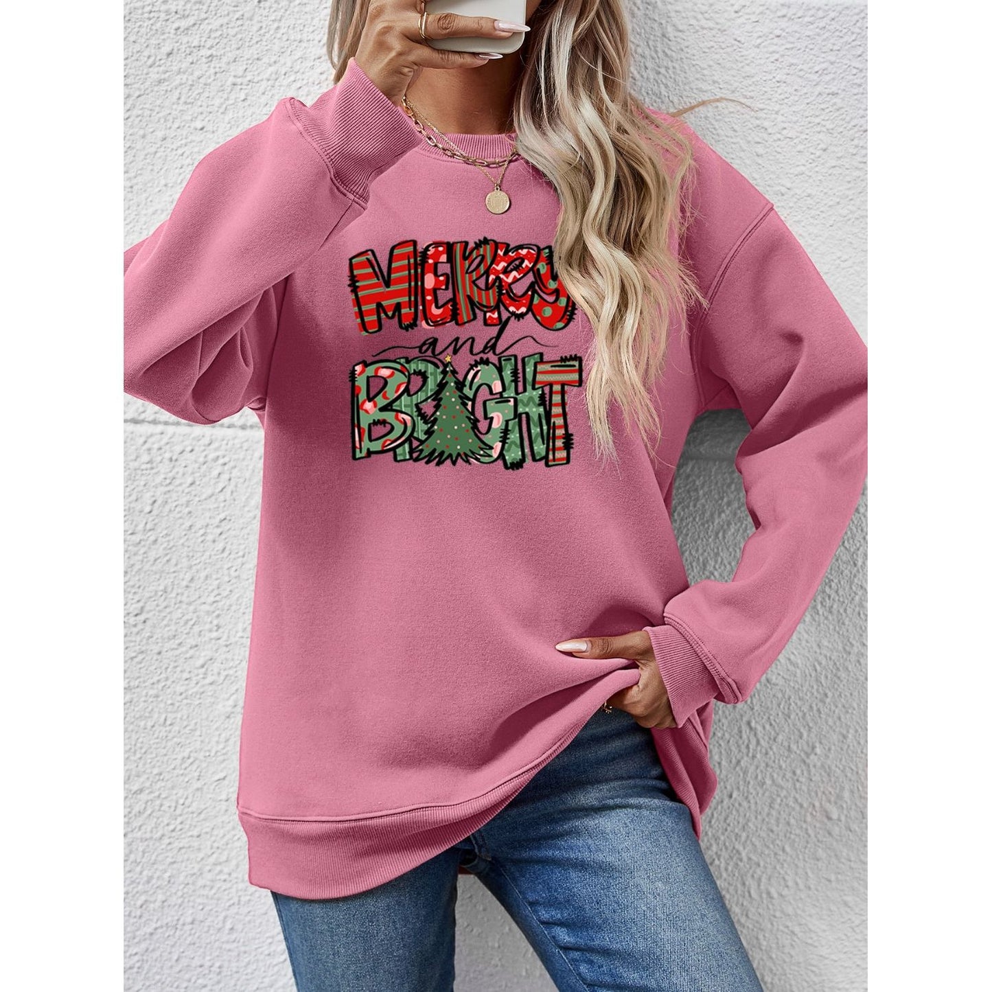 MERRY AND BRIGHT Long Sleeve Sweatshirt