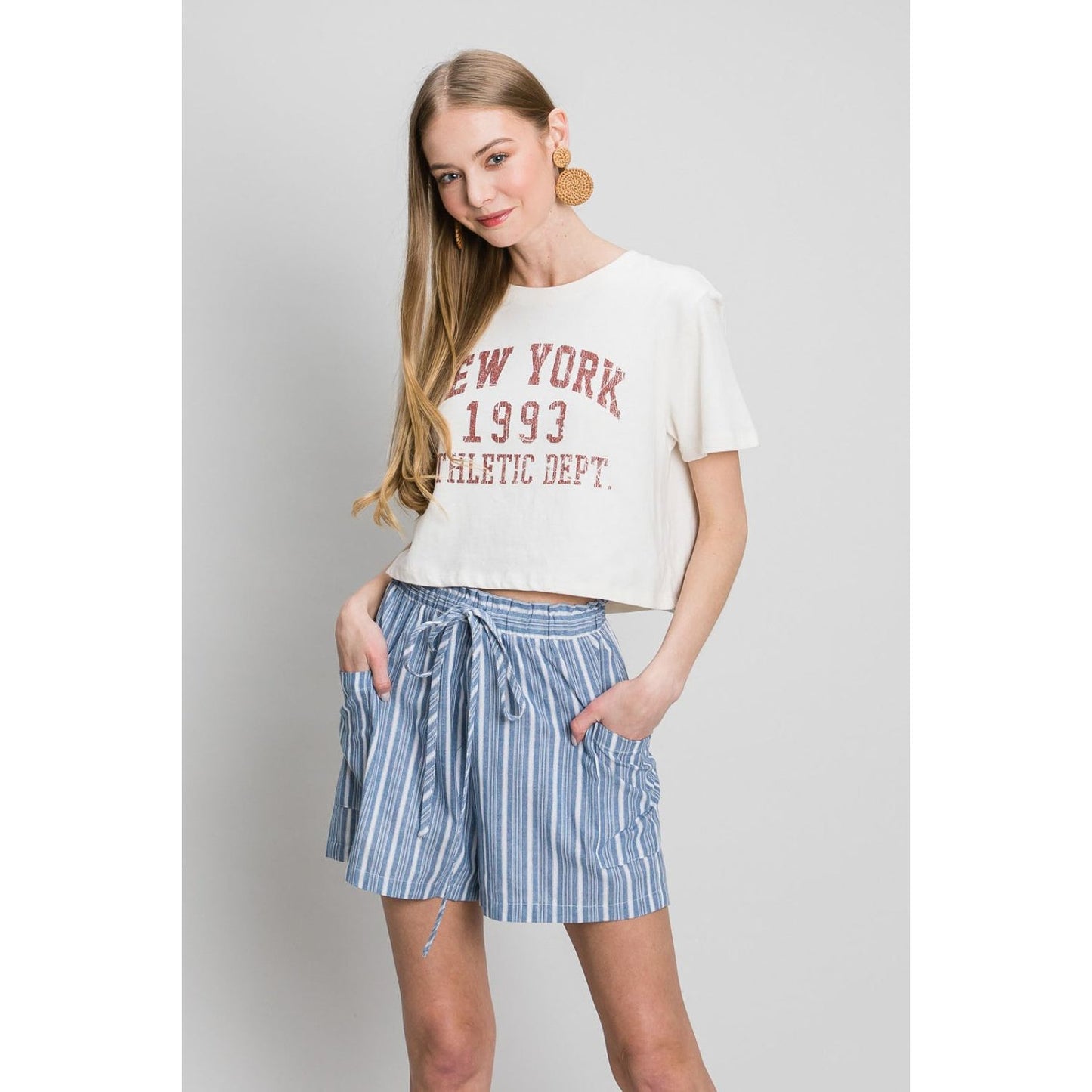 Cotton Bleu by Nu Label Yarn Dye Striped Shorts