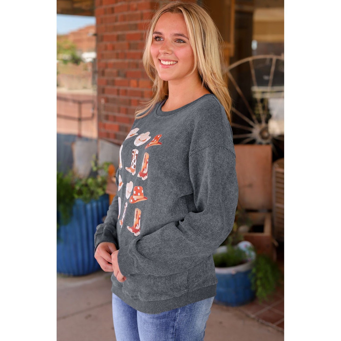 Cowboy Hat & Boot Graphic Sweatshirt