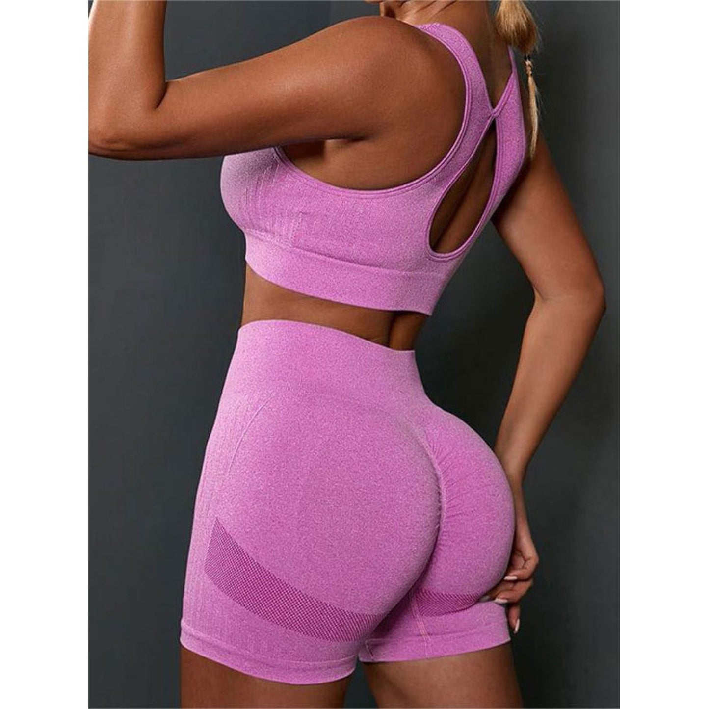 Cutout Scoop Neck Tank and Shorts Active Set