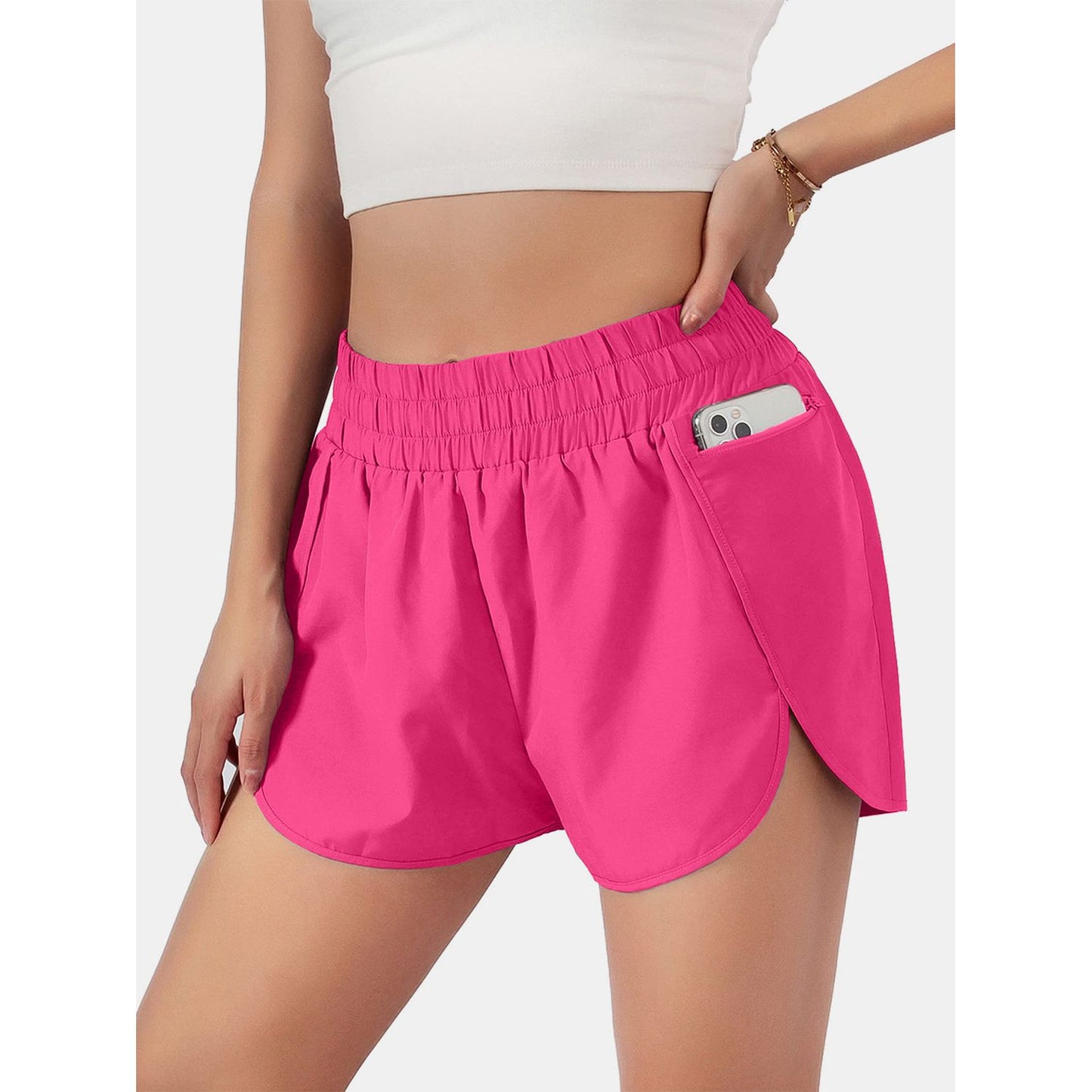 Elastic Waist Active Shorts