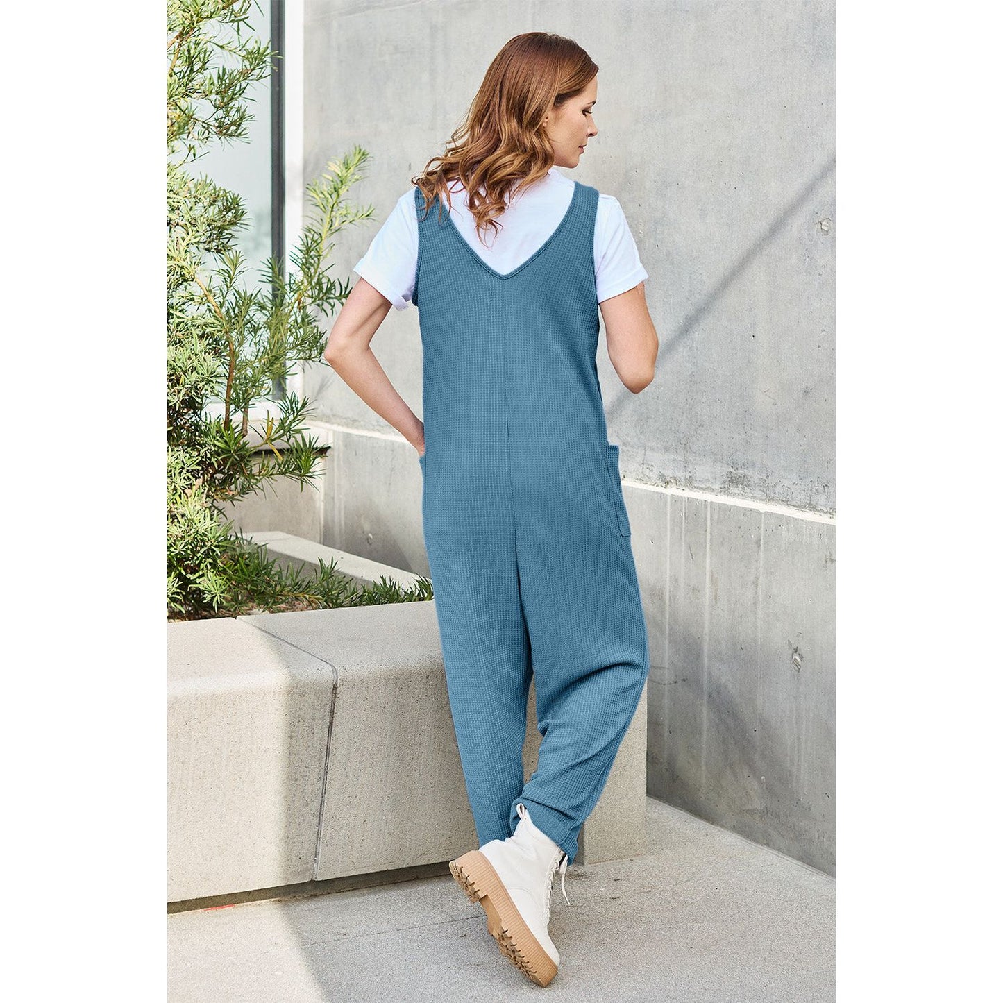 Double Take Full Size Sleeveless Straight Jumpsuit