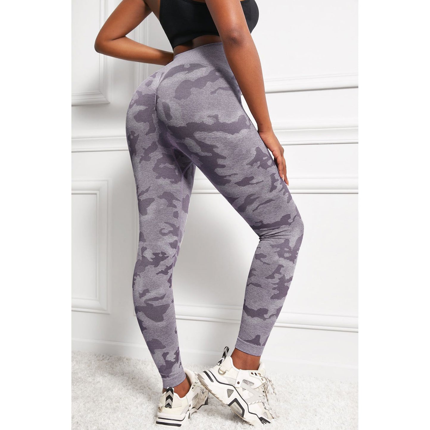 Camo Print Seamless High Waist Yoga Leggings