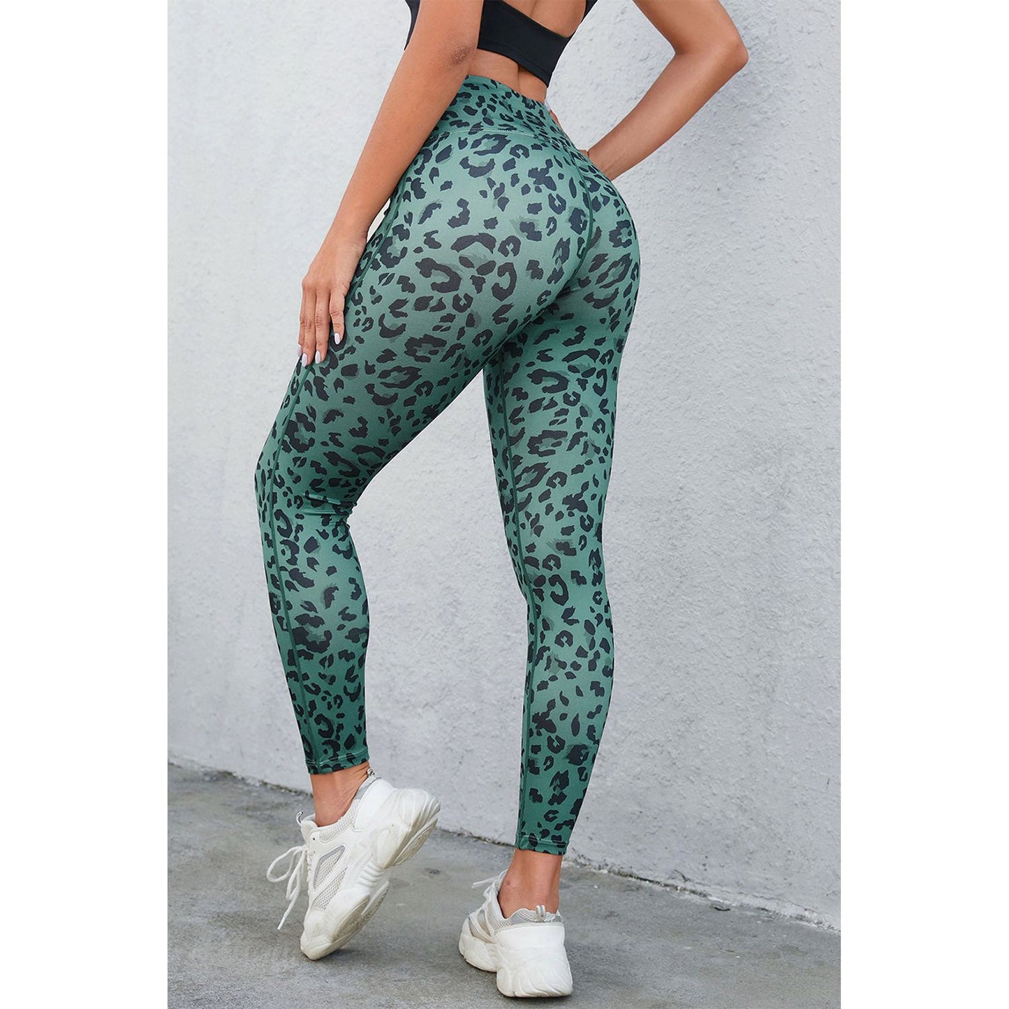 Leopard Print Wide Waistband Leggings