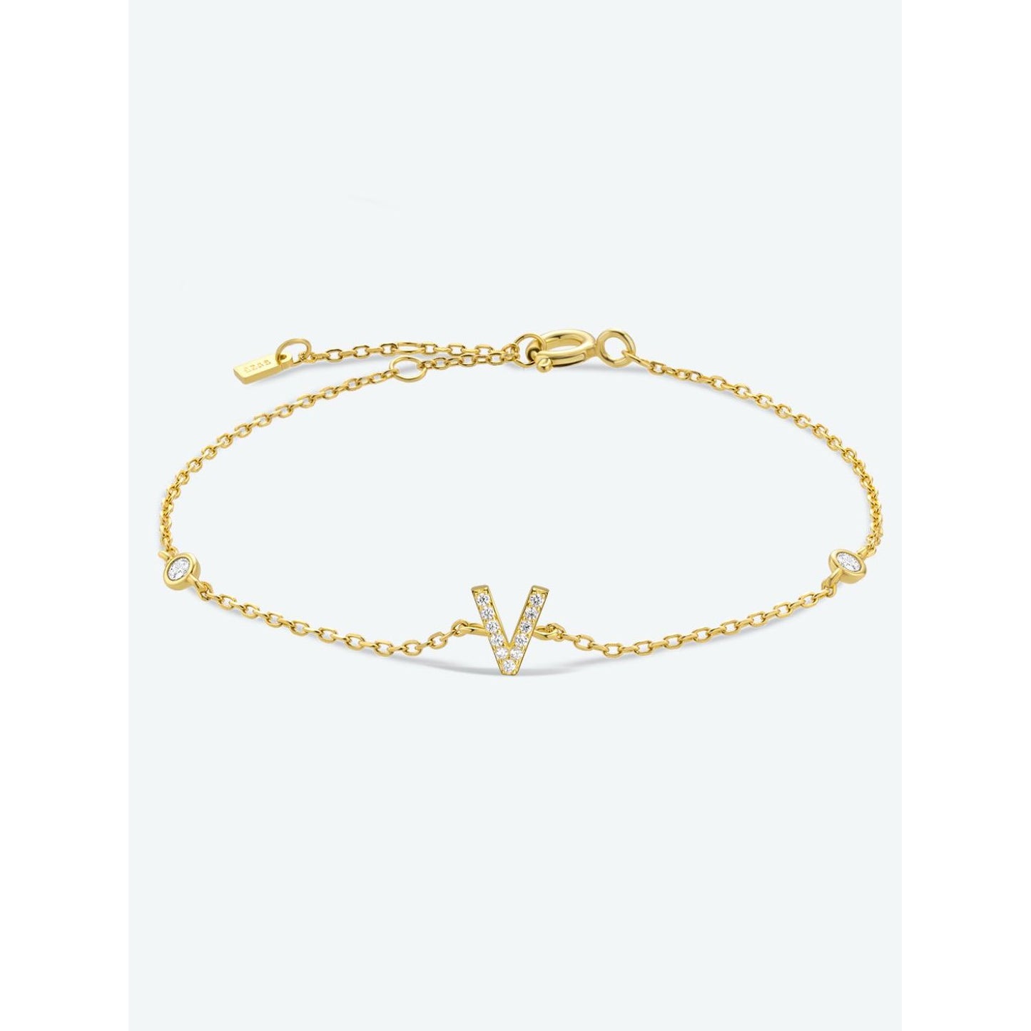 V To Z Zircon 925 Sterling Silver Bracelet