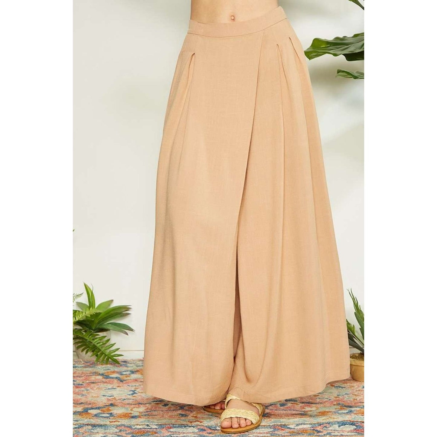 Mittoshop Wrap Pleating Detail Wide Leg Pants