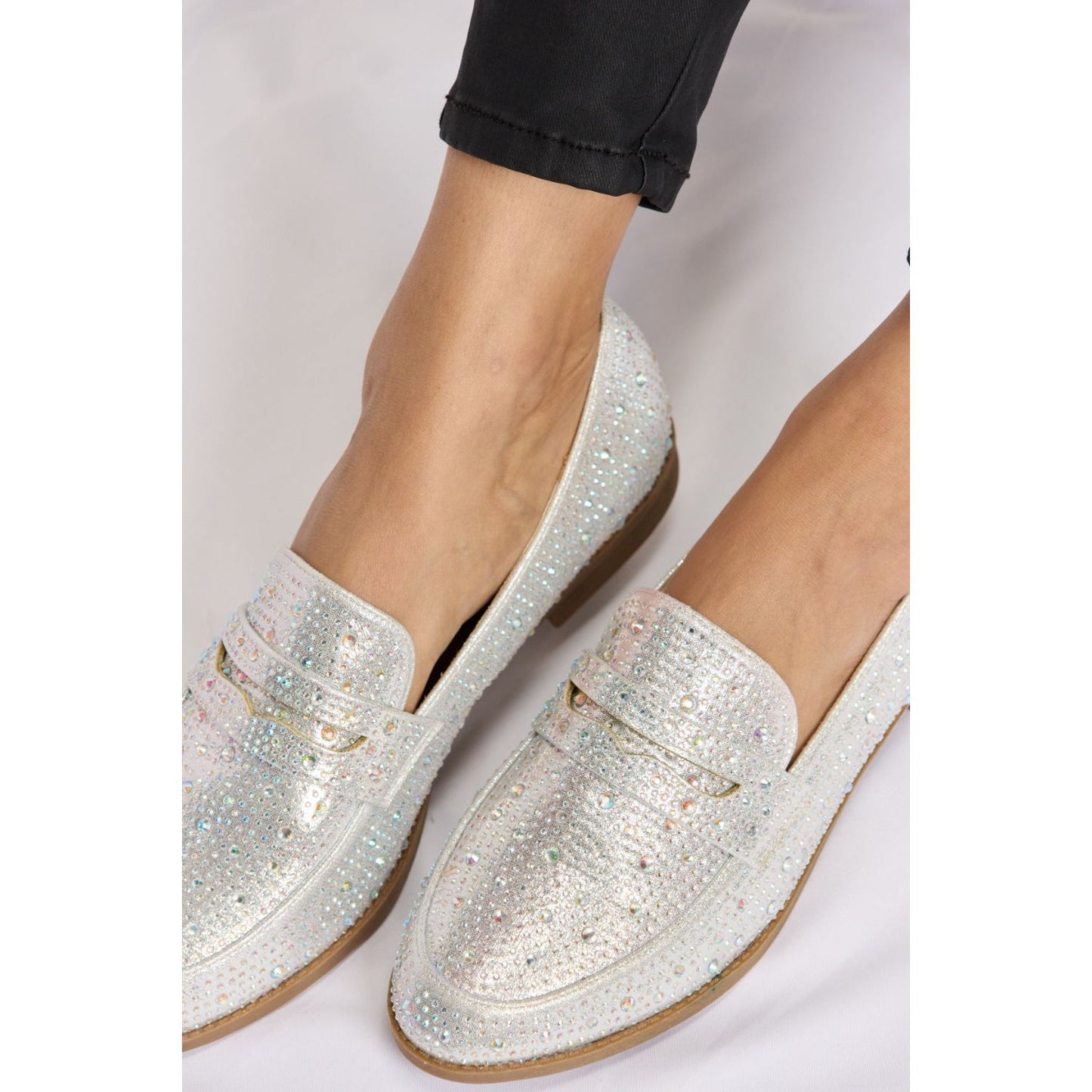 Forever Link Rhinestone Point Toe Loafers