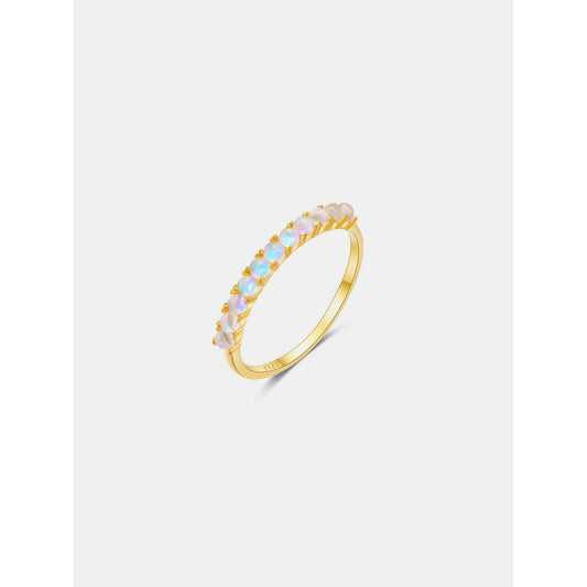 925 Sterling Silver Inlaid Opal Ring