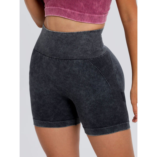 Washed High Waist Active Shorts