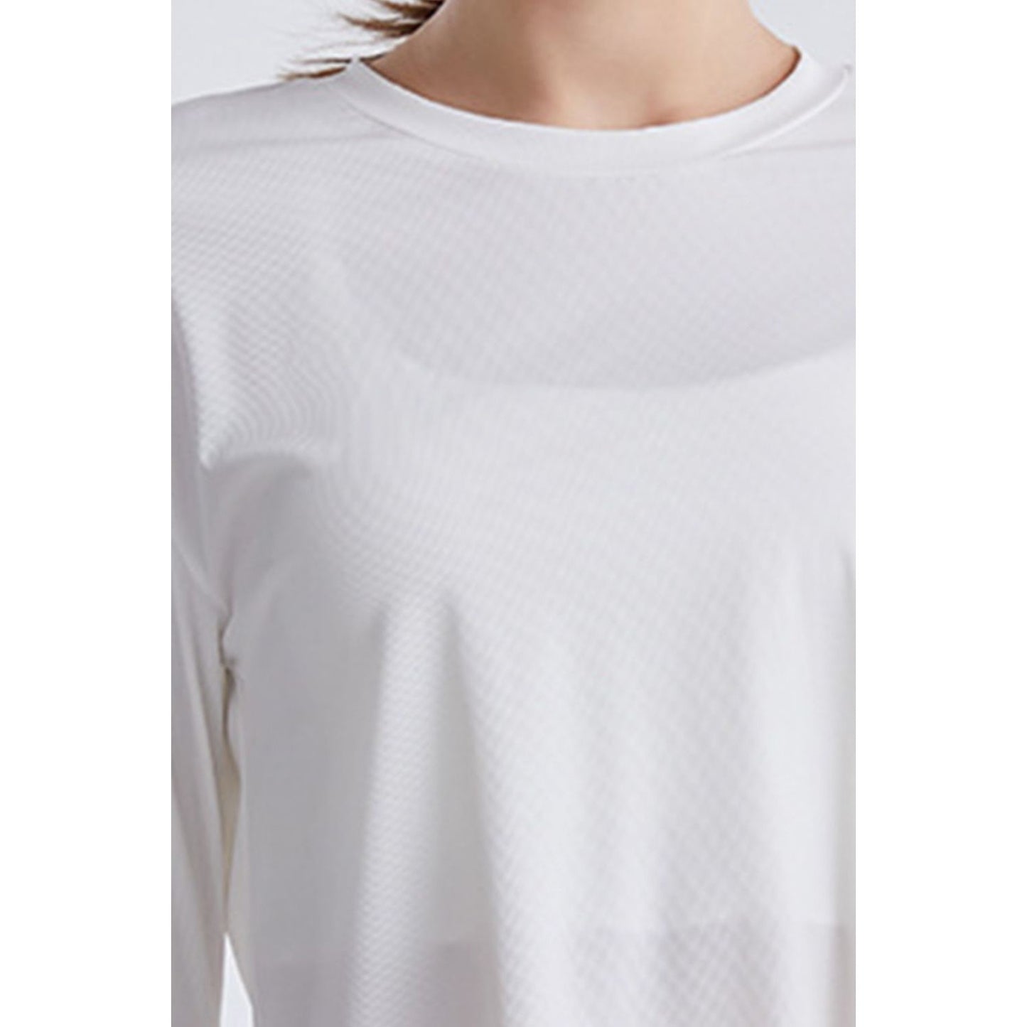 Round Neck Dropped Shoulder Active T-Shirt