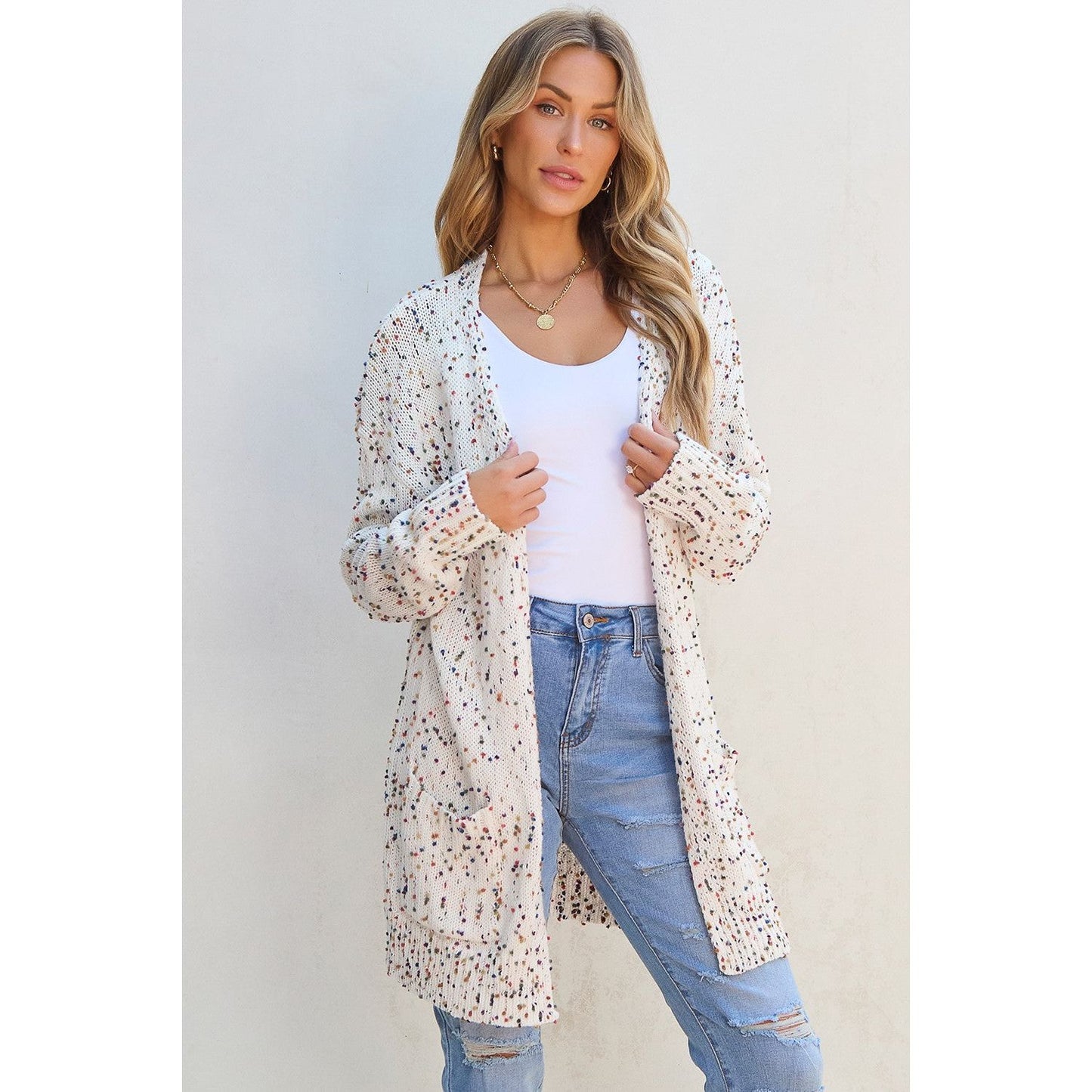 Open Front Long Sleeve Cardigan