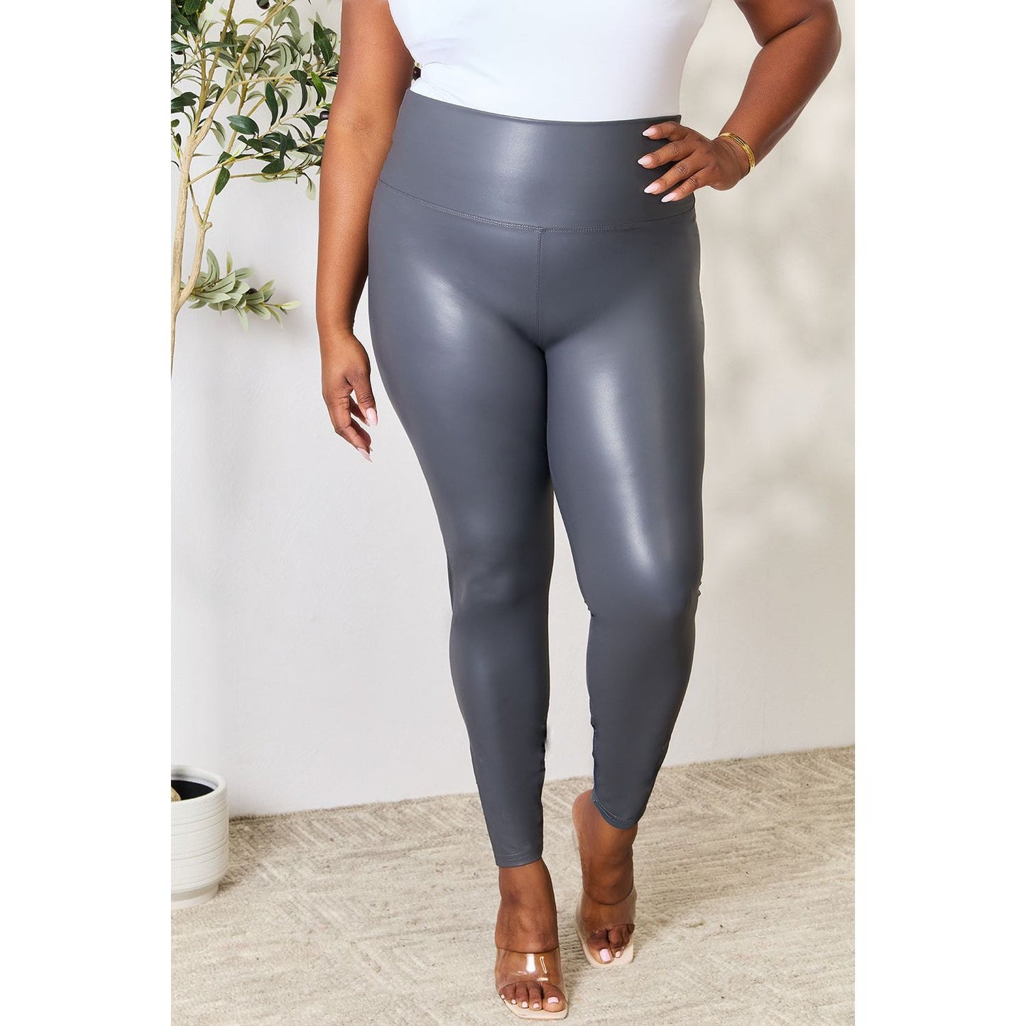 LOVEIT Full Size Wide Waistband High Waist Leggings