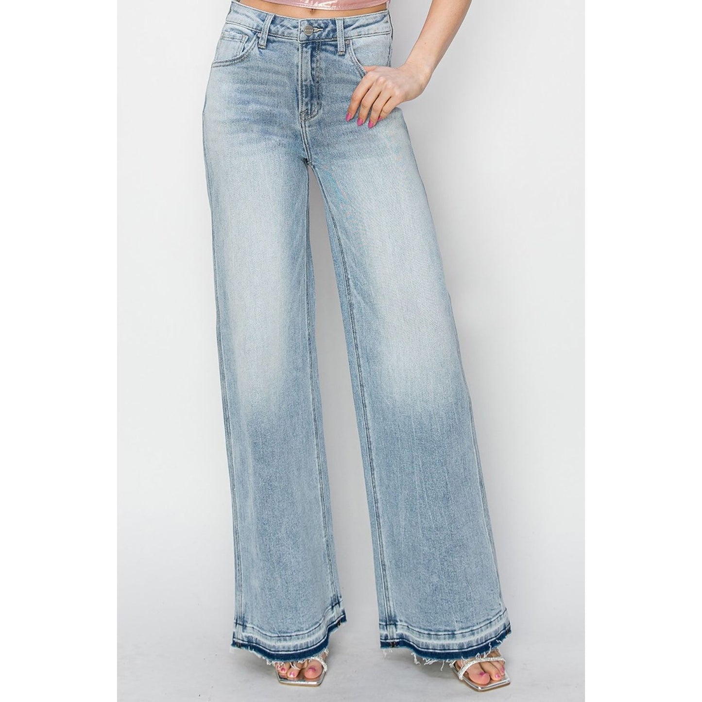 Risen Full Size High Rise Wide Leg Jeans