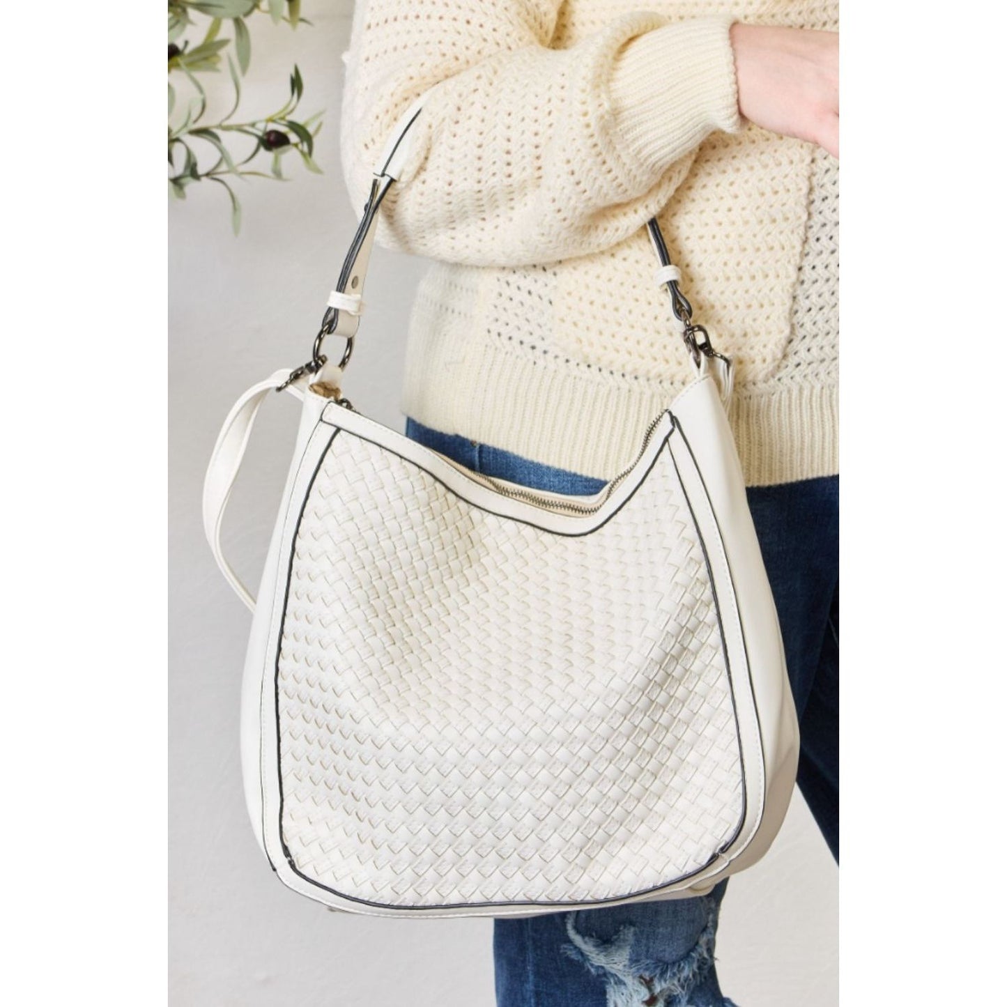 SHOMICO Weaved Vegan Leather Handbag