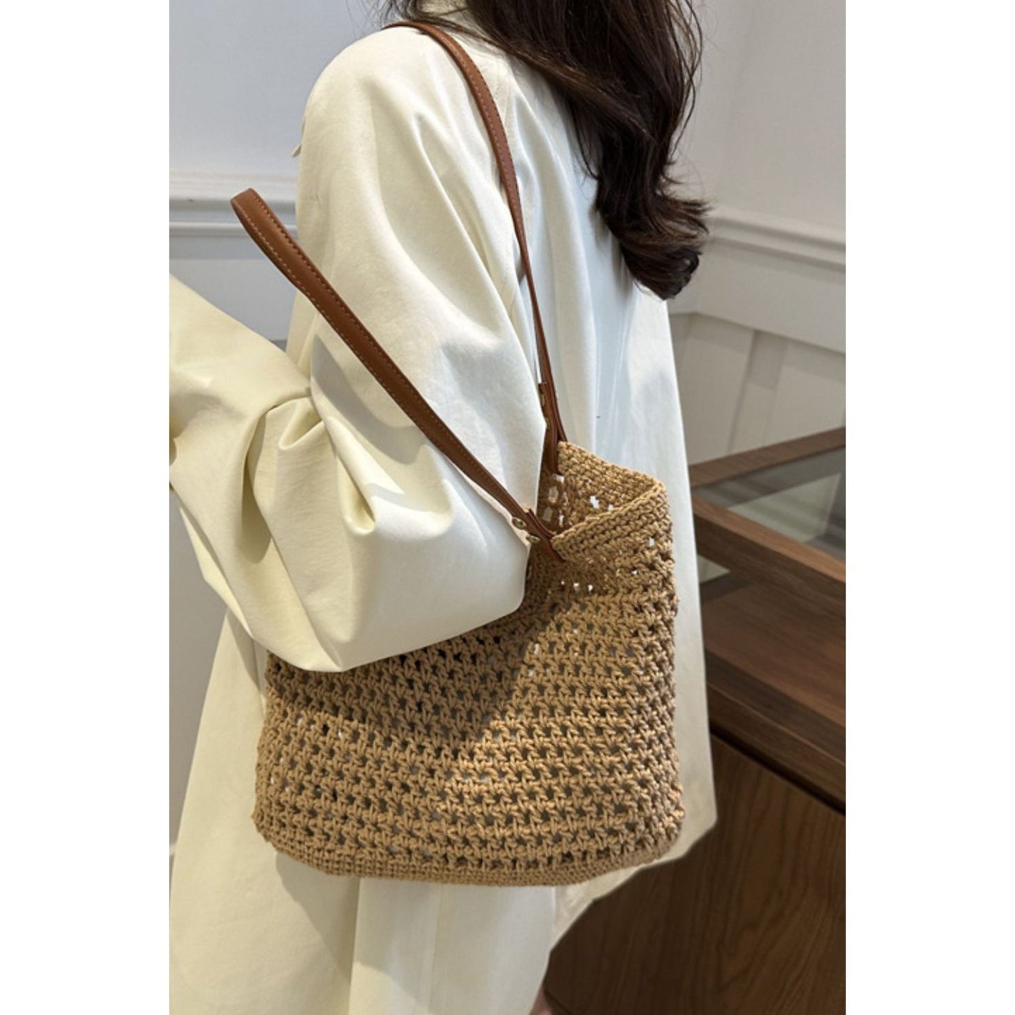 Openwork Woven Tote Bag