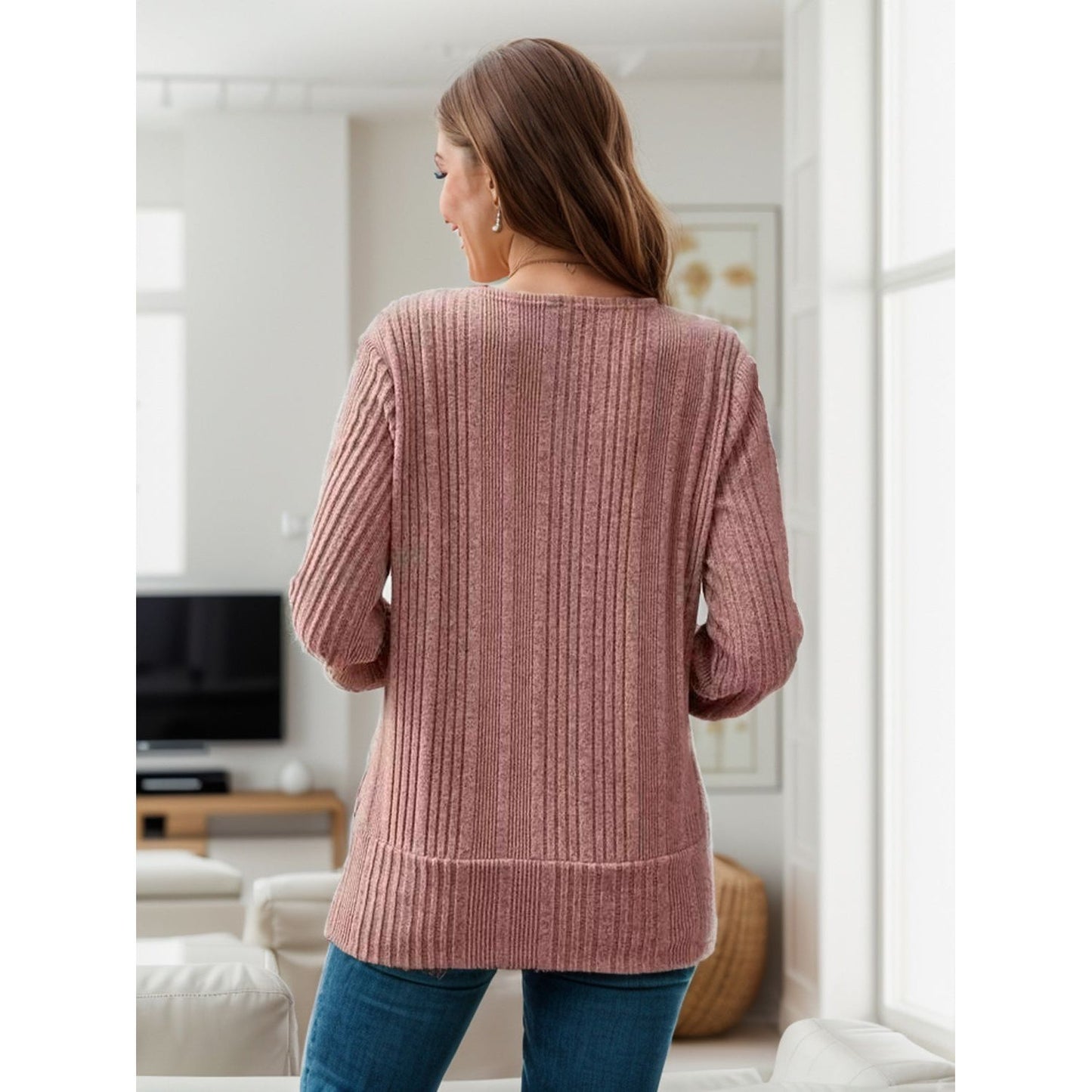 Square Neck Long Sleeve T-Shirt