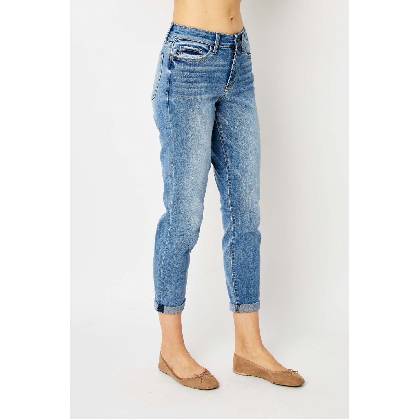 Judy Blue Full Size Cuffed Hem Slim Jeans