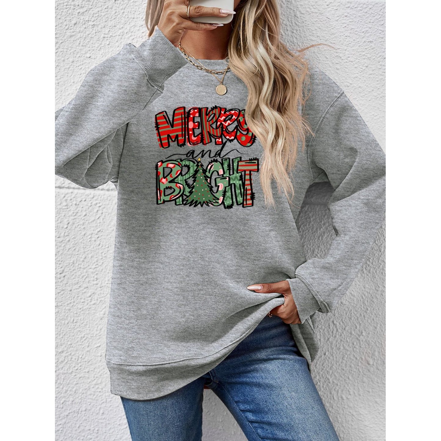 MERRY AND BRIGHT Long Sleeve Sweatshirt